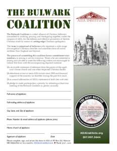 TBD TBC The Bulwark Coalition form