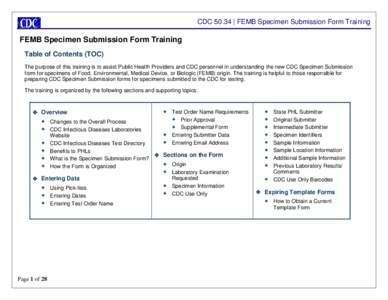 CDC Human Specimen Submission Form Training