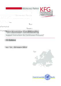 Working Paper  Post-Accession Conditionality Support Instrument for Continuous Pressure?  Eli Gateva