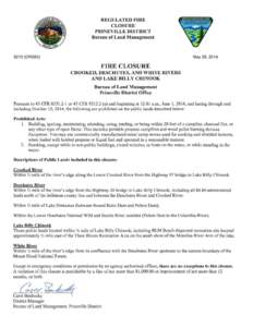 BLM River Fire Closure Orders