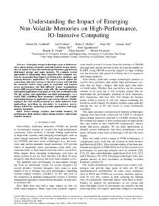 Computer memory / Non-volatile memory / Computer architecture / Solid-state drive / Dynamic random-access memory / Computer data storage / Flash memory / DDR3 SDRAM / Random-access memory / Phase-change memory / Memory controller / Cache