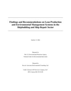 Findings and Recommendations on Lean Production and Environmental Management Systems in the Shipbuilding and Ship Repair Sector