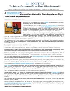 Women Candidates For State Legislature Fight To Increase Representation