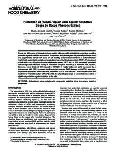 J. Agric. Food Chem. 2008, 56, 7765–[removed]Protection of Human HepG2 Cells against Oxidative Stress by Cocoa Phenolic Extract