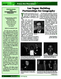 From the Meridian  April 2009 AAG Newsletter of the