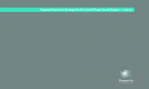 Regional Economic Strategy for the Central Puget Sound Region - Summary