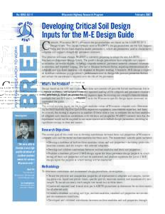 Developing Critical Soil Design Inputs for the M-E Design Guide, Summary of 