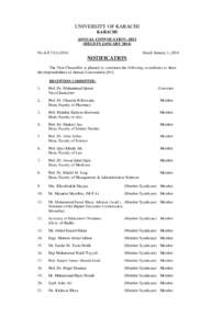 UNIVERSITY OF KARACHI KARACHI ANNUAL CONVOCATION –2013 (HELD IN JANUARYNo.A.F