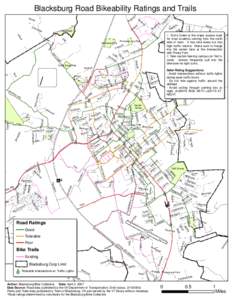 Blacksburg Road Bikeability Ratings and Trails d nw oo  rk