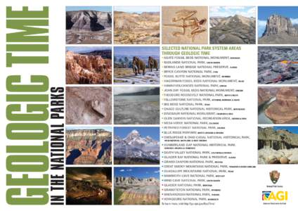 IN the National Parks  Geologic Time Selected National Park SYSTEM Areas through Geologic Time