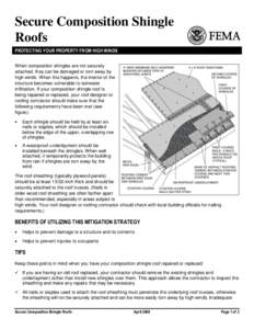 Secure Composition Shingle Roofs PROTECTING YOUR PROPERTY FROM HIGH WINDS When composition shingles are not securely attached, they can be damaged or torn away by high winds. When this happens, the interior of the