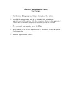 Article 12:  Appointment of Faculty