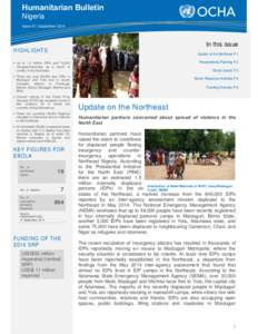 Humanitarian Bulletin Nigeria Issue 07 | September 2014 In this issue HIGHLIGHTS