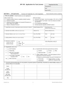 May 2014 MF-100 Application for Fuel License