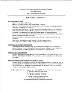 Council on Law Enforcement Education & Training 2401 Egypt Road Ada, Oklahoma[removed]Bail Enforcer Application APPLICANT QUALIFICATION