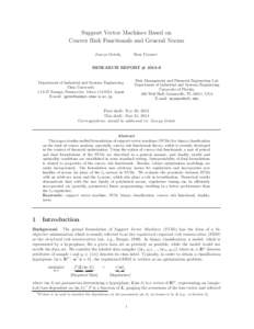 Support Vector Machines Based on Convex Risk Functionals and General Norms Jun-ya Gotoh, Stan Uryasev