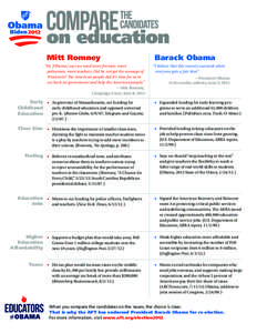 EDUCATORS for OBAMA outlines