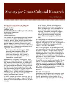 Society for Cross-Cultural Research Volume XXXI ❦ Number 1 