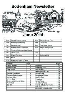 Bodenham Newsletter  June 2014 2nd  Mothers’ Union at Hennor