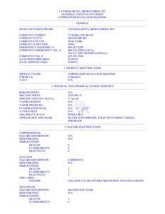 LTS RESEARCH LABORATORIES, INC. MATERIAL SAFETY DATA SHEET COPPER INDIUM GALLIUM SELENIDE