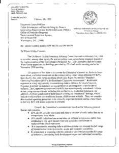 Letter to the Office of Pesticides Programs regarding the FQPA Sciency Policy Paper #6 - "Standard Operating Procedures (SOP's) for Residential Exposure Assessments"