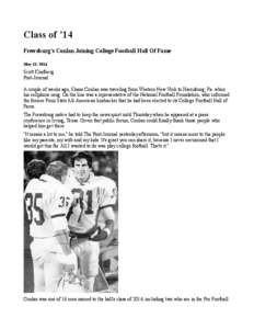 Class of ’14 Frewsburg’s Conlan Joining College Football Hall Of Fame May 23, 2014 Scott Kindberg Post-Journal