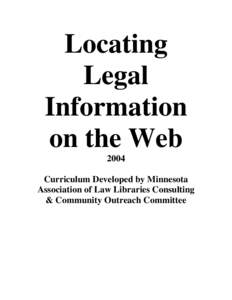 Locating Legal Information on the Web