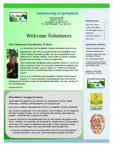 Volunteering in Springfield City of Springfield 225 Fifth Street Springfield, OregonPh: (Fax: (