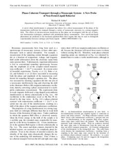 VOLUME 80, NUMBER 24  PHYSICAL REVIEW LETTERS 15 JUNE 1998