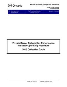 Private Career College Key Performance Indicator Operating Procedure: 2013 Collection Cycle