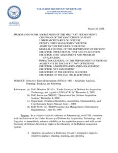 Systems engineering / Design for X / Reliability engineering / Survival analysis / Military organization / Under Secretary of Defense for Acquisition /  Technology and Logistics / Defense Technical Information Center / Government procurement in the United States / Acquisition Category / United States Department of Defense / Military acquisition / Military science