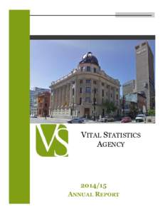 VITAL STATISTICS AGENCYANNUAL REPORT