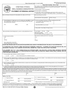 SBA Form[removed]Statement of Personal History