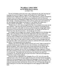 Woodbury[removed]The First Morgan Horse in Alabama by Leslie R. Tate The story of Woodbury and his last owner is like a Shakespearean play, both interesting and surprising, but with a bit of tragedy. It begins with W