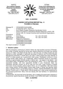 Kashmir earthquake / Pakistan floods / International response to the 2005 Kashmir earthquake / National Disaster Management Authority / Humanitarian aid / N-Nitrosodimethylamine