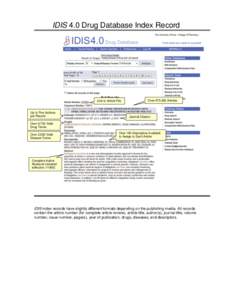 IDIS 4.0 Drug Database Index Record  Link to Article File Up to Five Authors per Record