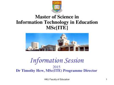 Master of Science in Library & Information Management MSc[LIM]