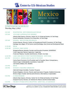 SYMPOSIUM SCHEDULE Thursday, May 3, 2012 8:00 AM	  REGISTRATION - IR/PS ROBINSON AUDITORIUM