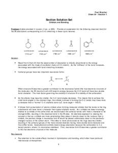 Paul Bracher Chem 30 – Section 1 Section Solution Set Orbitals and Bonding Problem 1 (data provided in Loudon, 4 ed., pProvide an explanation for the following observed trend for