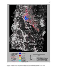 -15-  Figure 4B. Details of Bear Creek Quarry area from Little Bald Mountain mineral map (AVIRIS line 6). 