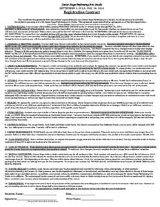 Center Stage Performing Arts Studio SEPTEMBER 3, 2013– MAY 24, 2014 Registration Contract  This constitutes the agreement between student/responsible party and Center Stage Performing Arts Studios, for all classes and/