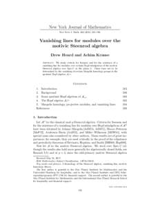 New York Journal of Mathematics New York J. Math–199. Vanishing lines for modules over the motivic Steenrod algebra Drew Heard and Achim Krause