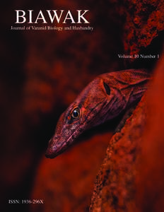 BIAWAK  Journal of Varanid Biology and Husbandry Volume 10 Number 1