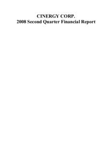 CINERGY CORP[removed]Second Quarter Financial Report INDEX  CINERGY CORP.