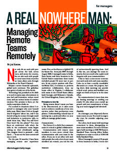 for managers  A Real Nowhere Man: Managing Remote Teams