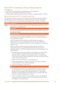 Clause[removed]Landscape, siting and design objectives These objectives: •	 consider how the location affects the bushfire risk to new development •	 select a site for the proposed development on the land •	 cons