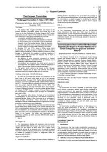 L – Export Controls The Zangger Committee The Zangger Committee: A History[removed]Reproduced from Annex attached to INFCIRC/209/Rev.1, November 1990]