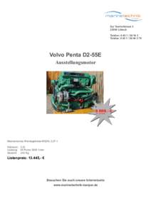 Zur TeerhofsinselLübeck Telefon: Telefax: 79  Volvo Penta D2-55E