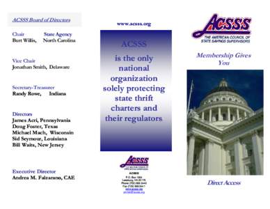 ACSSS Board of Directors Chair Burt Willis, State Agency North Carolina