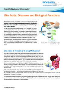 Scientific Background Information  Bile Acids: Diseases and Biological Functions Over the last decade, researchers have discovered many important functions of bile acids. Biochemically, bile acids are the end-product of 